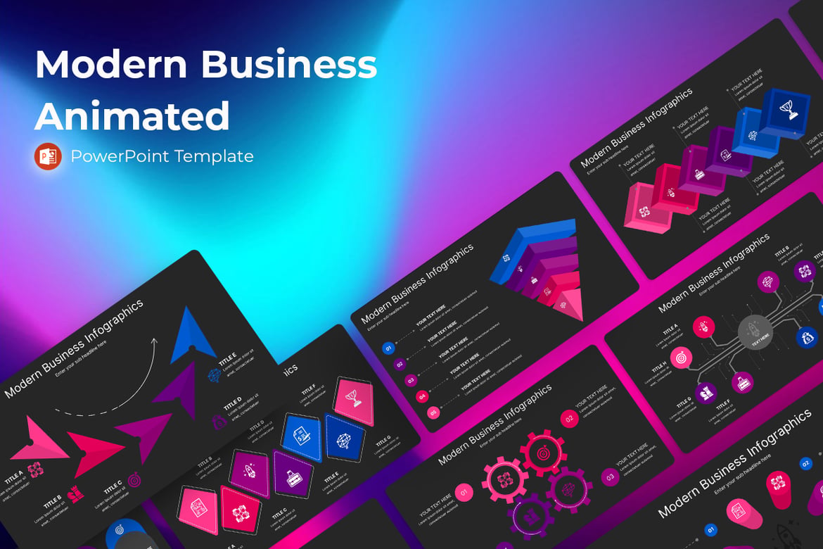 Template Presentasi PowerPoint Bisnis Modern yang Dinamis