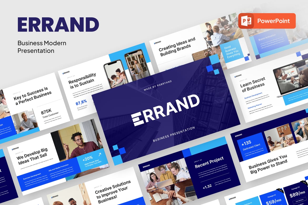 Template Presentasi Bisnis Modern untuk PowerPoint