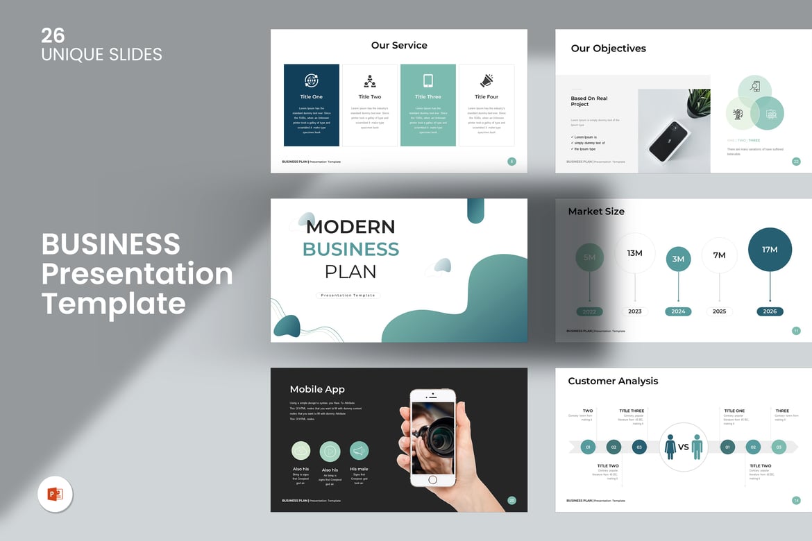 Template Presentasi PowerPoint Bisnis Modern yang Menarik