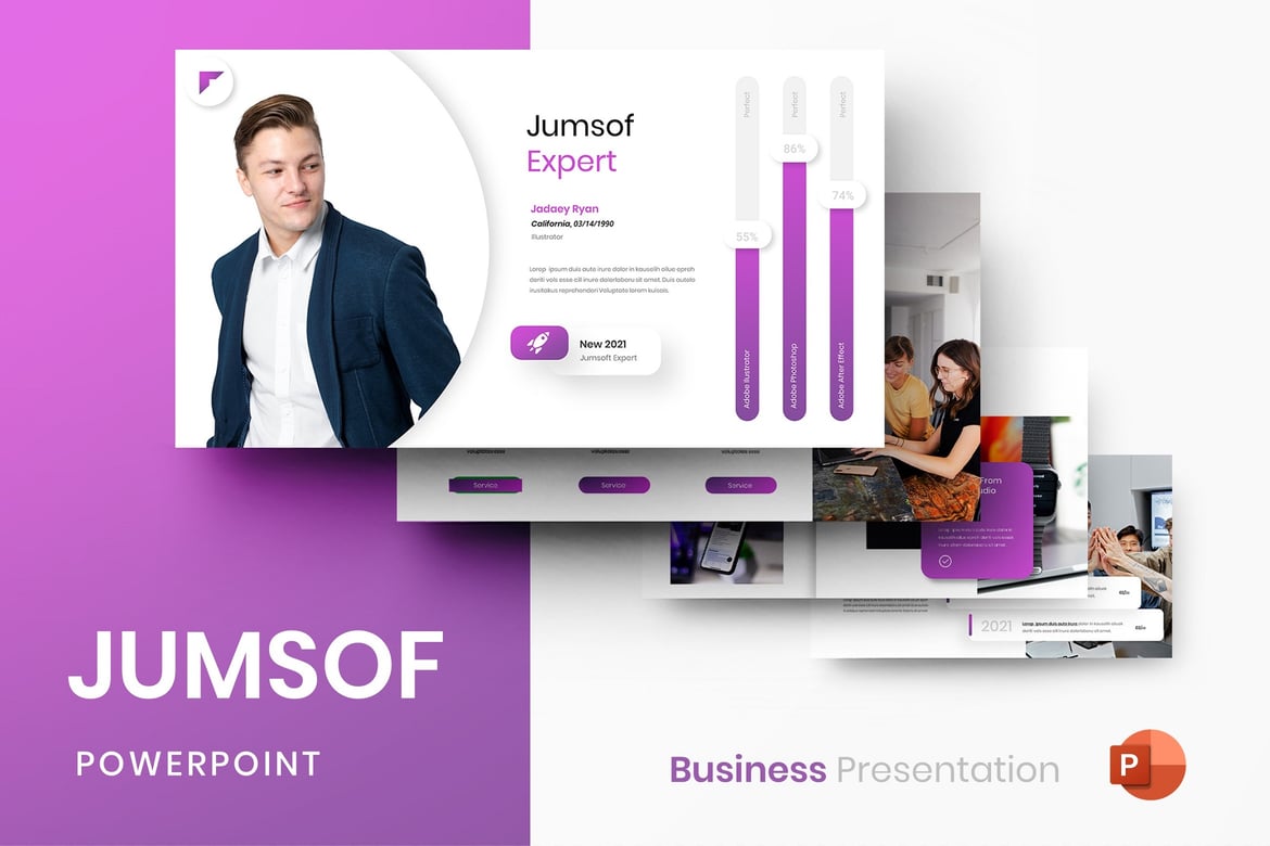 Template Presentasi PowerPoint Bisnis Modern yang Profesional