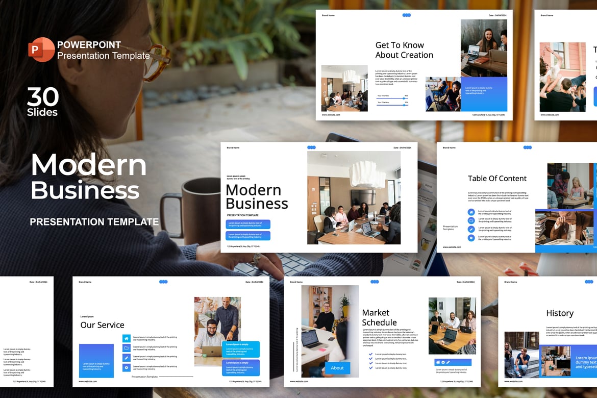 Template Powerpoint Bisnis Modern yang Menarik