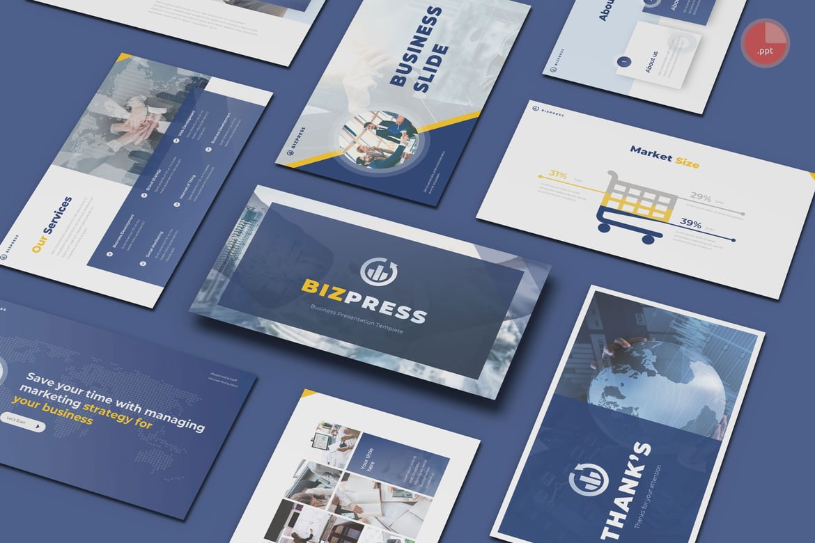 Template PowerPoint Bisnis Modern yang Memukau