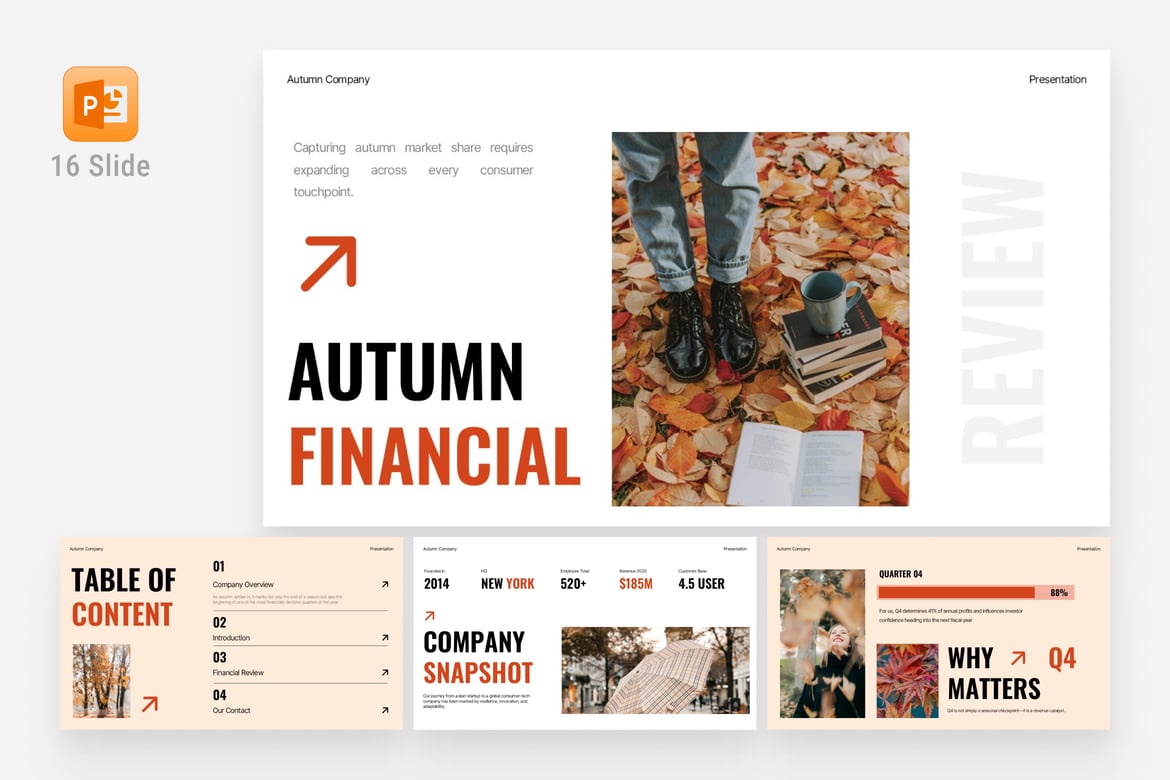 Template PowerPoint Laporan Bisnis Modern yang Menarik