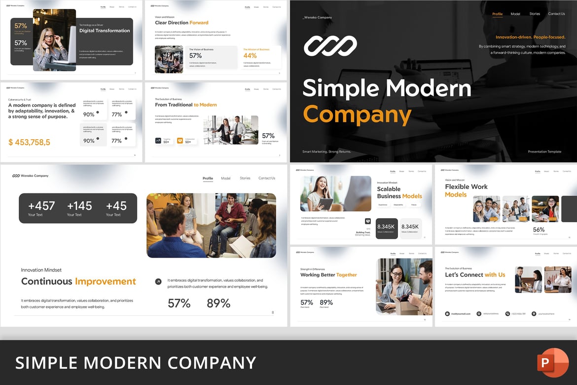 Template Presentasi Pitch Deck Perusahaan Modern