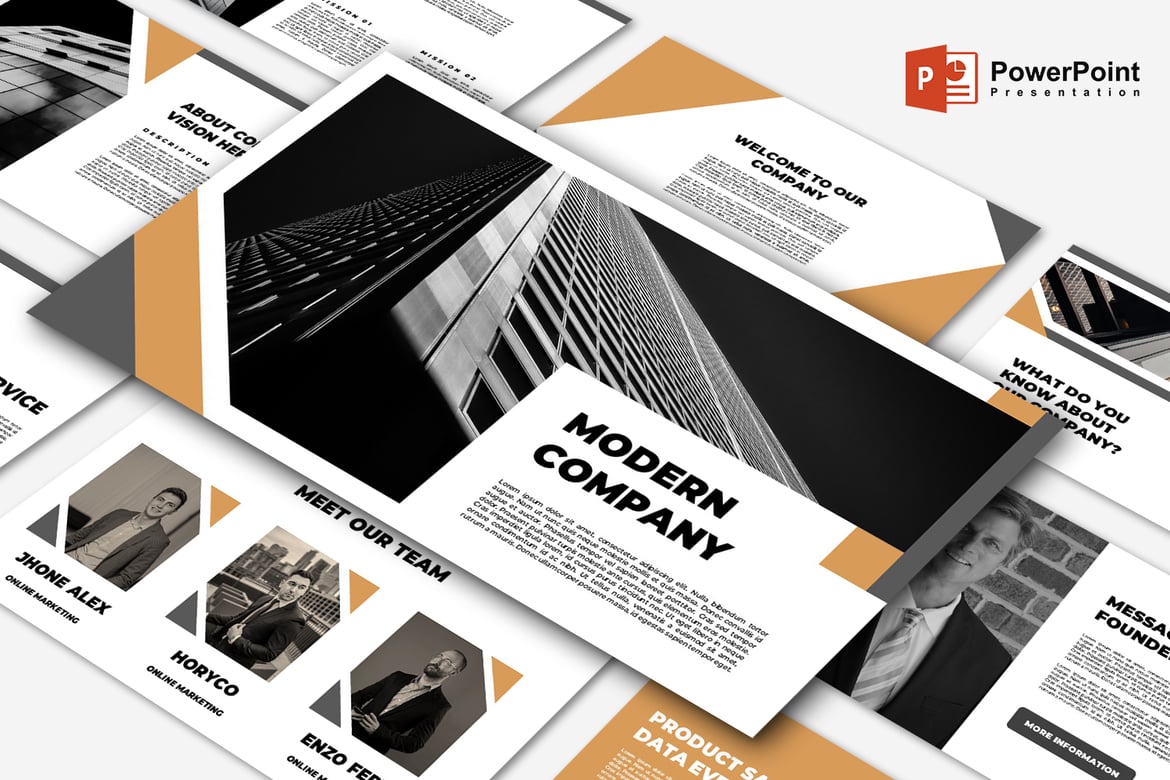 Template Presentasi Perusahaan Modern untuk PowerPoint