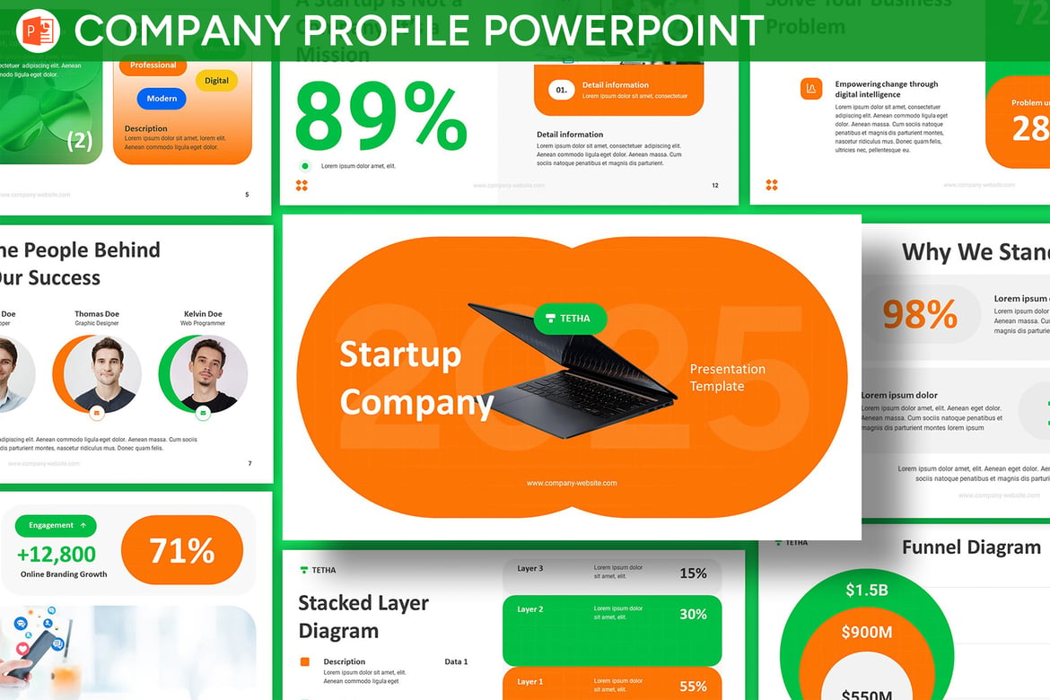 Template PowerPoint Profil Perusahaan Modern yang Menarik