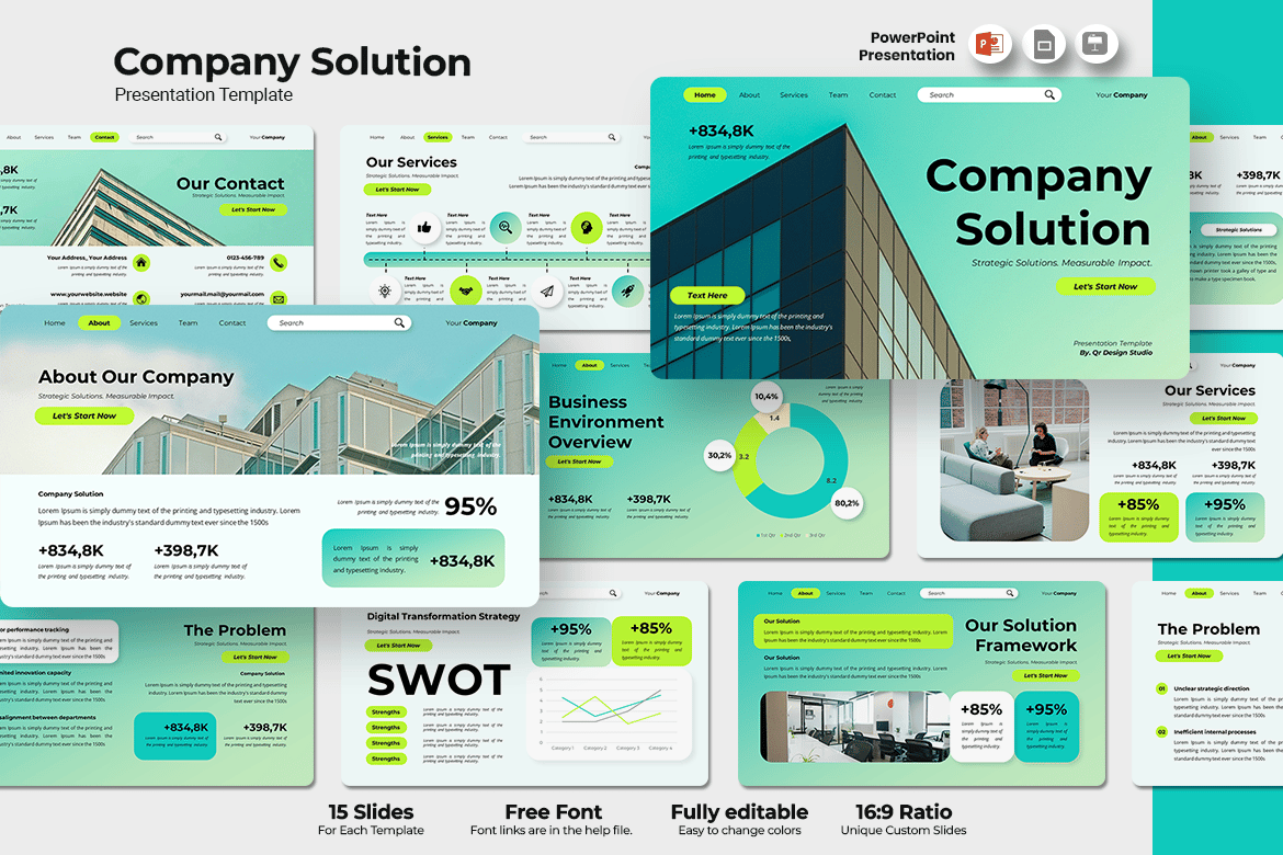 Template Presentasi PowerPoint Modern untuk Perusahaan