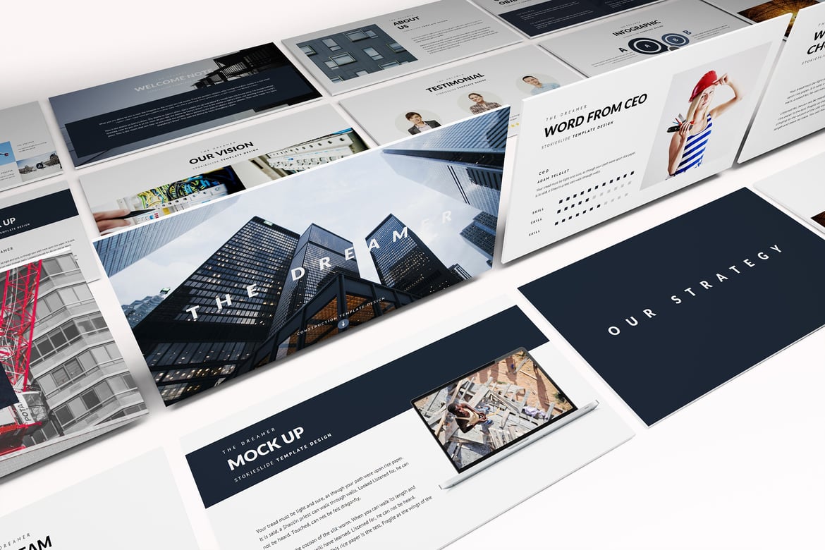 Template Presentasi Powerpoint Konstruksi Modern