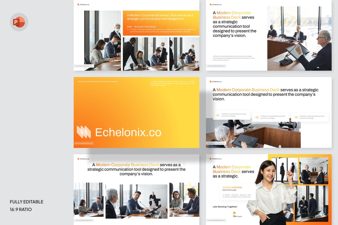 Template PowerPoint Bisnis Modern untuk Presentasi Korporat