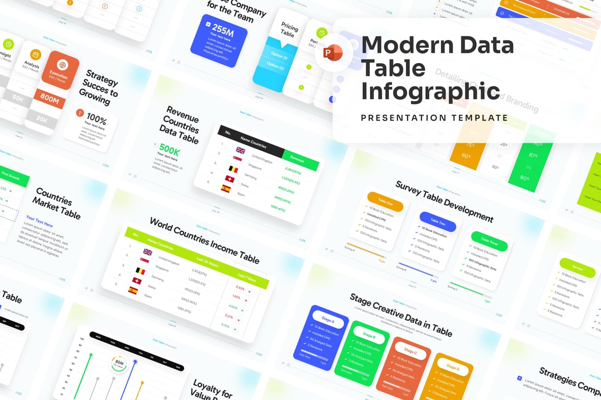 Template Presentasi Data Modern untuk PowerPoint