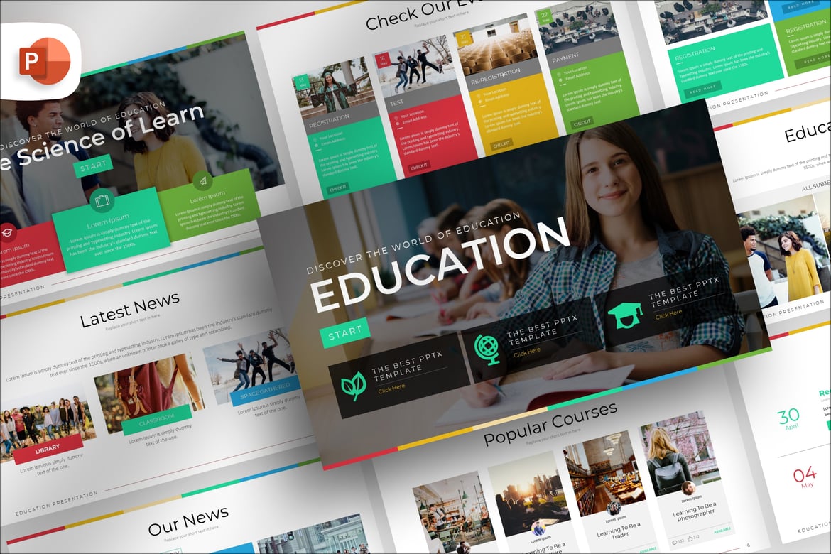 Template Presentasi PowerPoint Pendidikan Modern yang Menarik