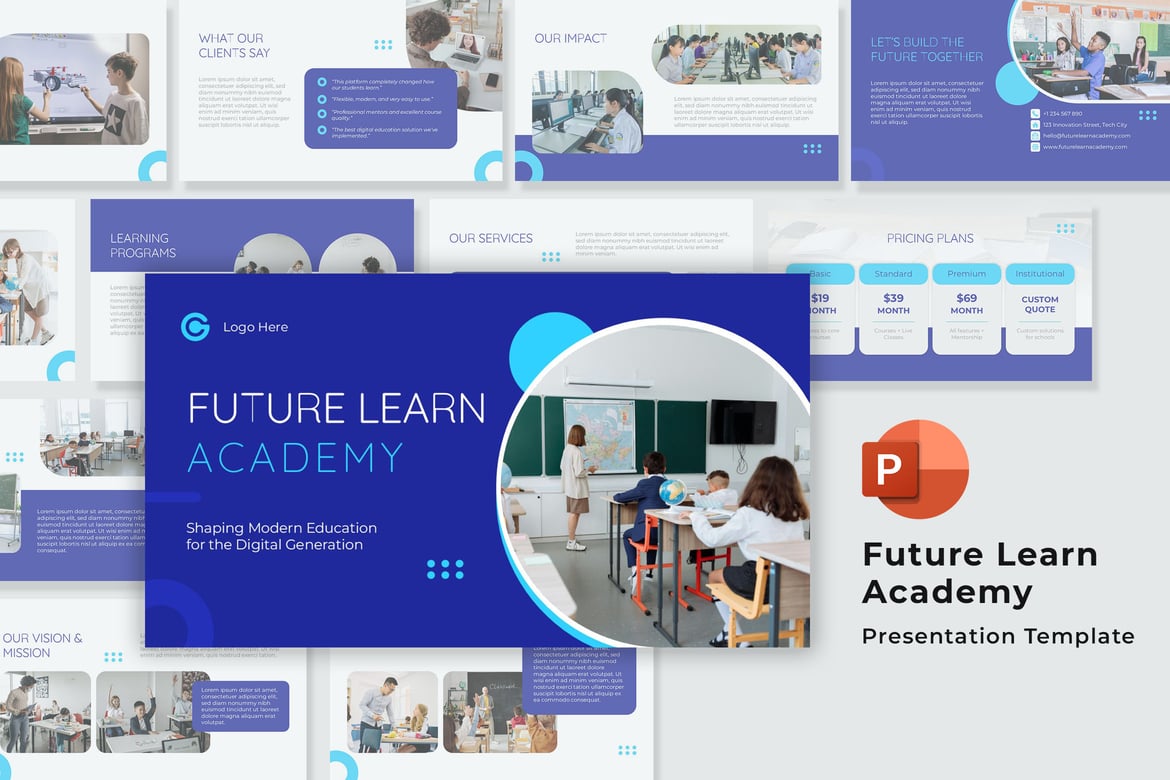 Template Presentasi PowerPoint Pendidikan Modern yang Menarik
