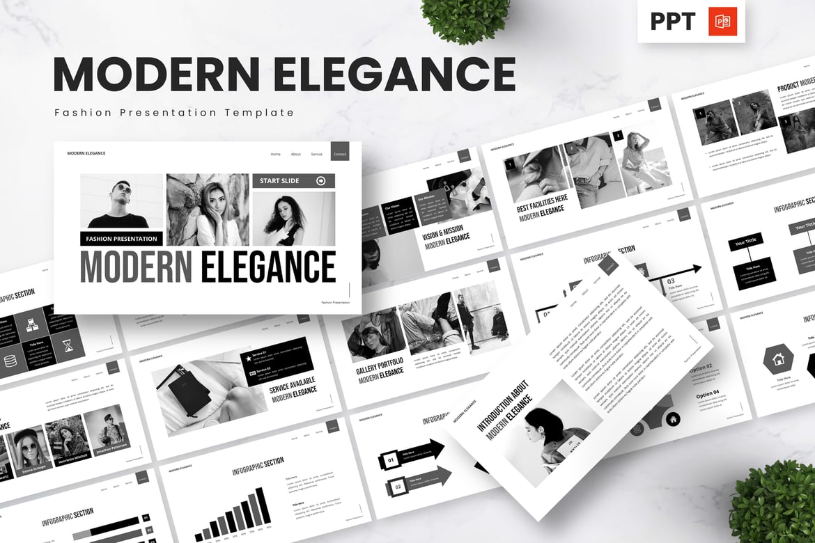 Template Presentasi Fashion Modern yang Elegan