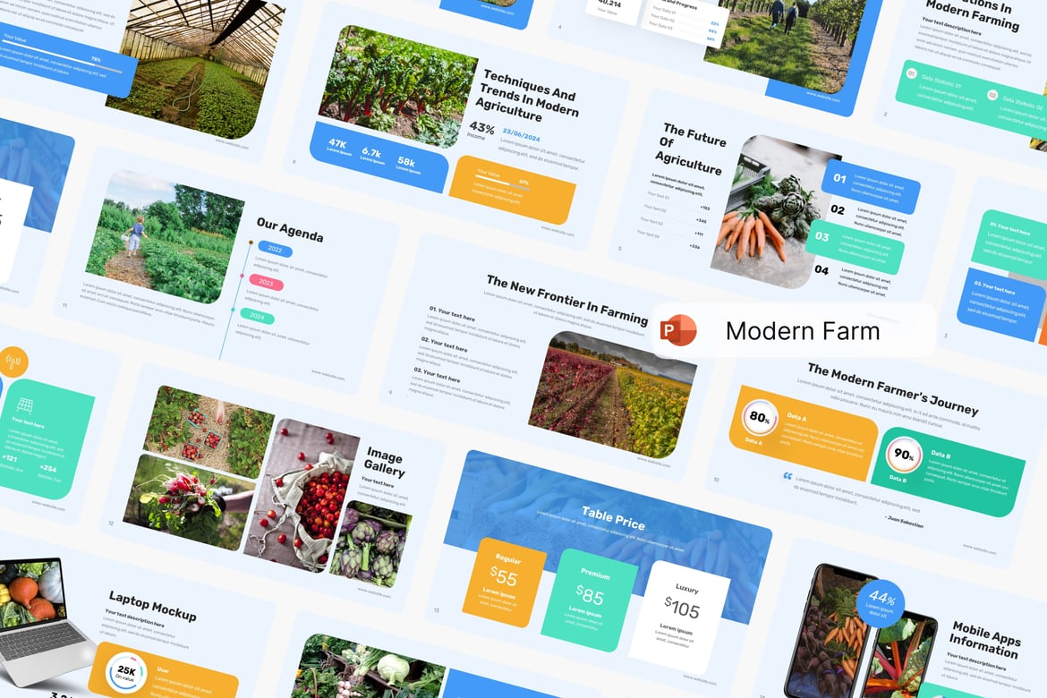 Template Presentasi PowerPoint Modern untuk Pertanian