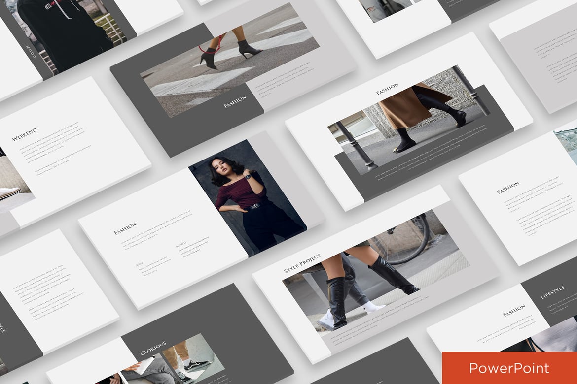 Template Presentasi PowerPoint Fashion Modern yang Menarik
