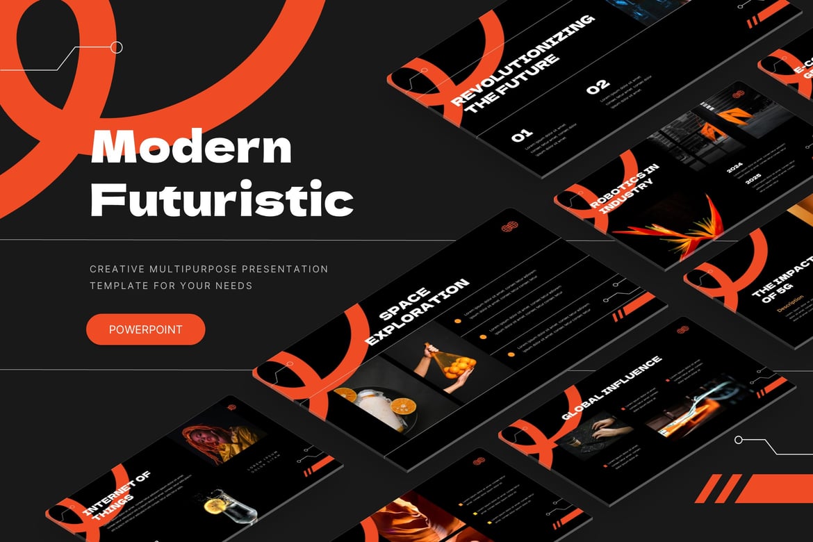 Template Presentasi PowerPoint Modern Futuristik