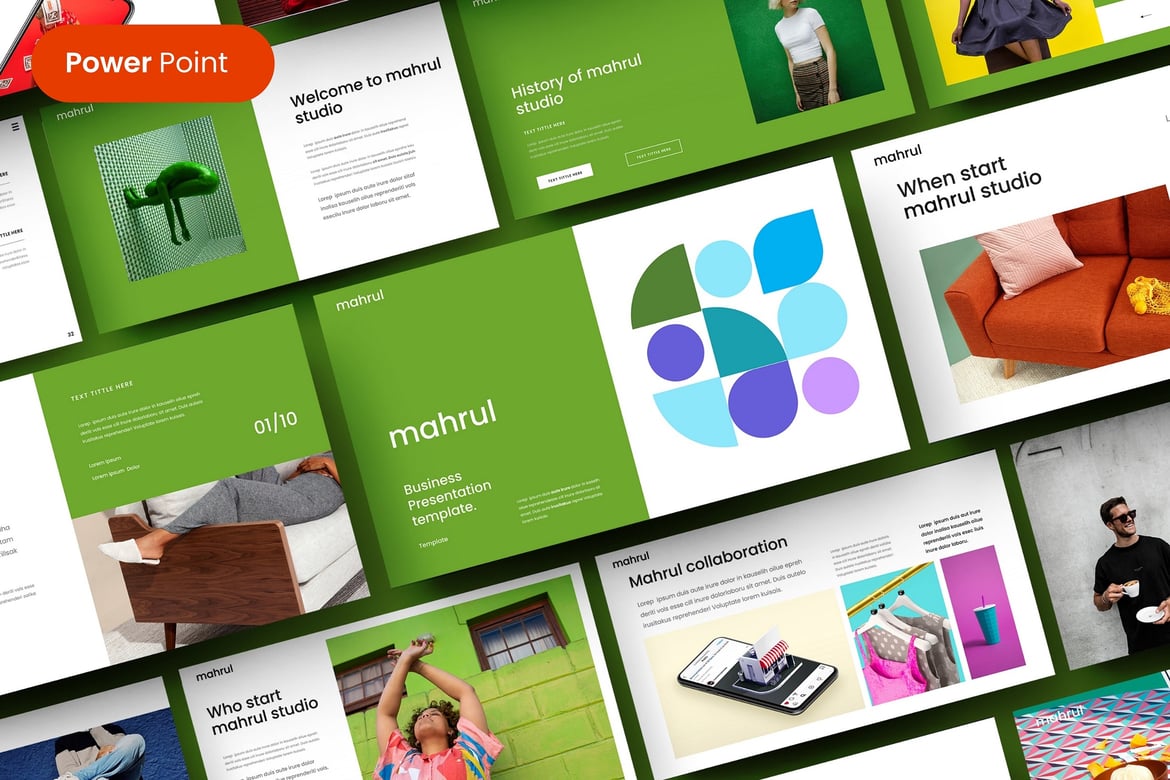 Template Presentasi Modern Berwarna Hijau – PowerPoint yang Menarik