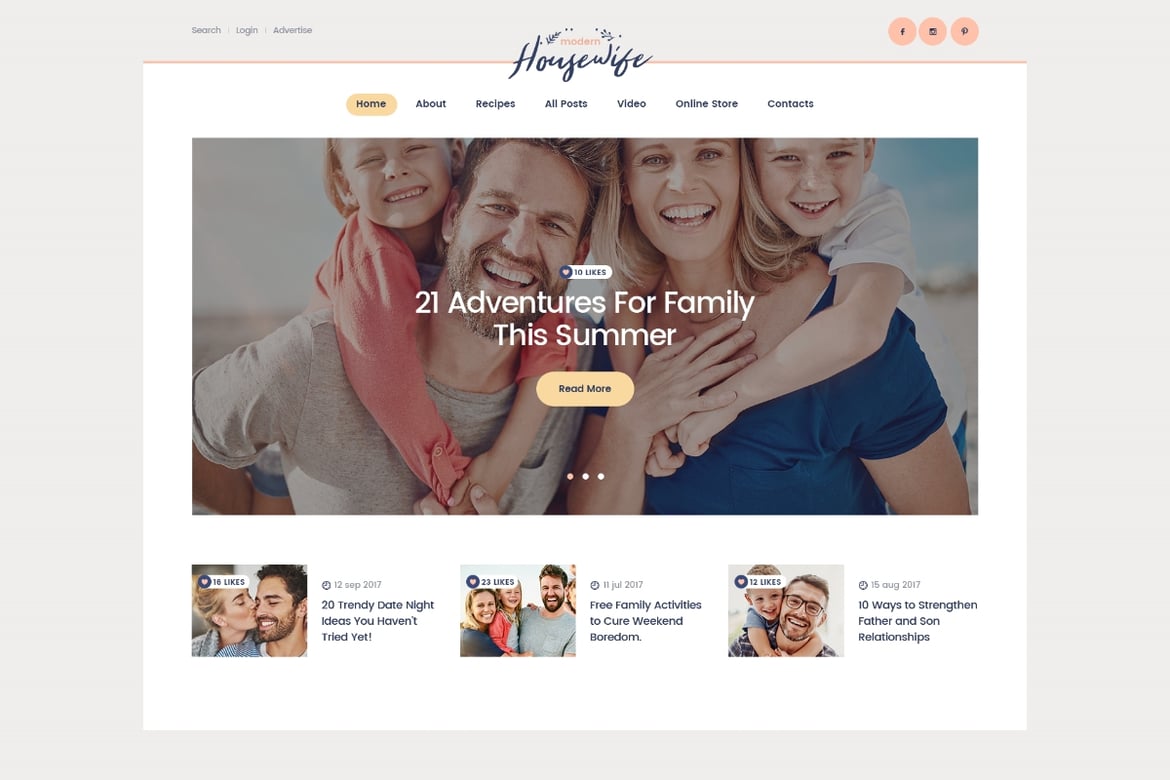 Tema WordPress Modern untuk Ibu Rumah Tangga yang Inspiratif