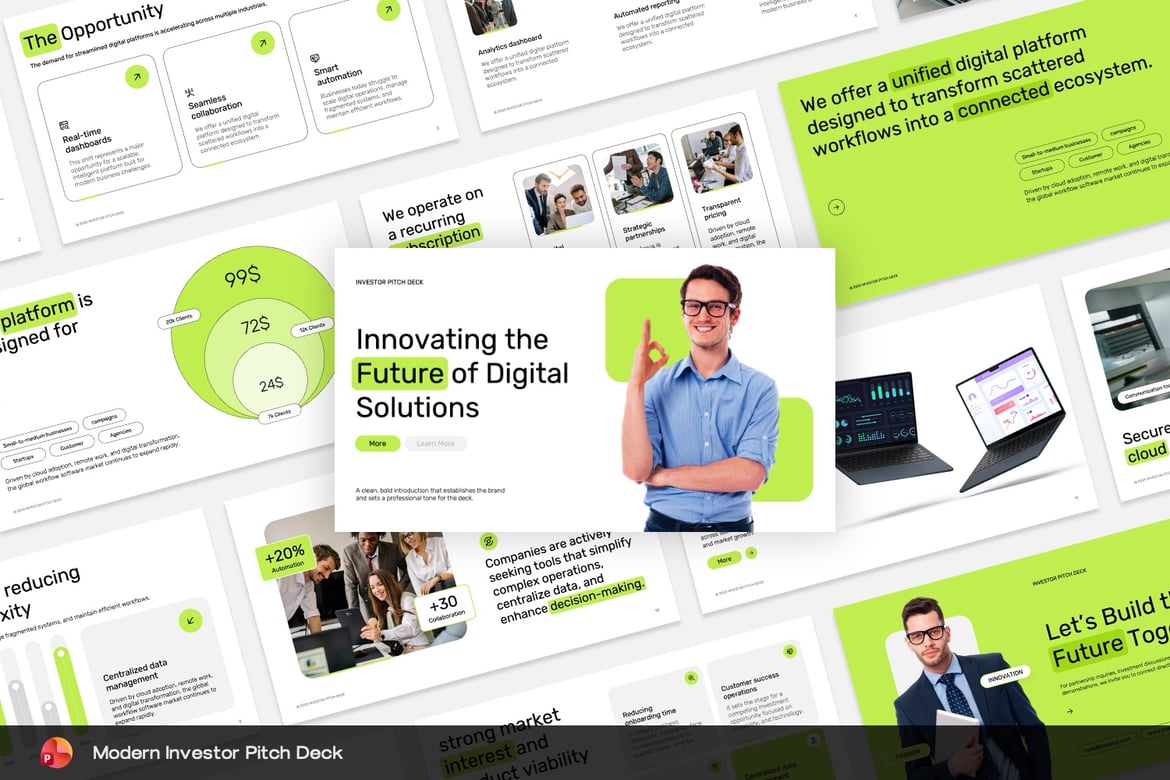 Template Presentasi Investor Modern untuk Pitch Deck yang Menarik