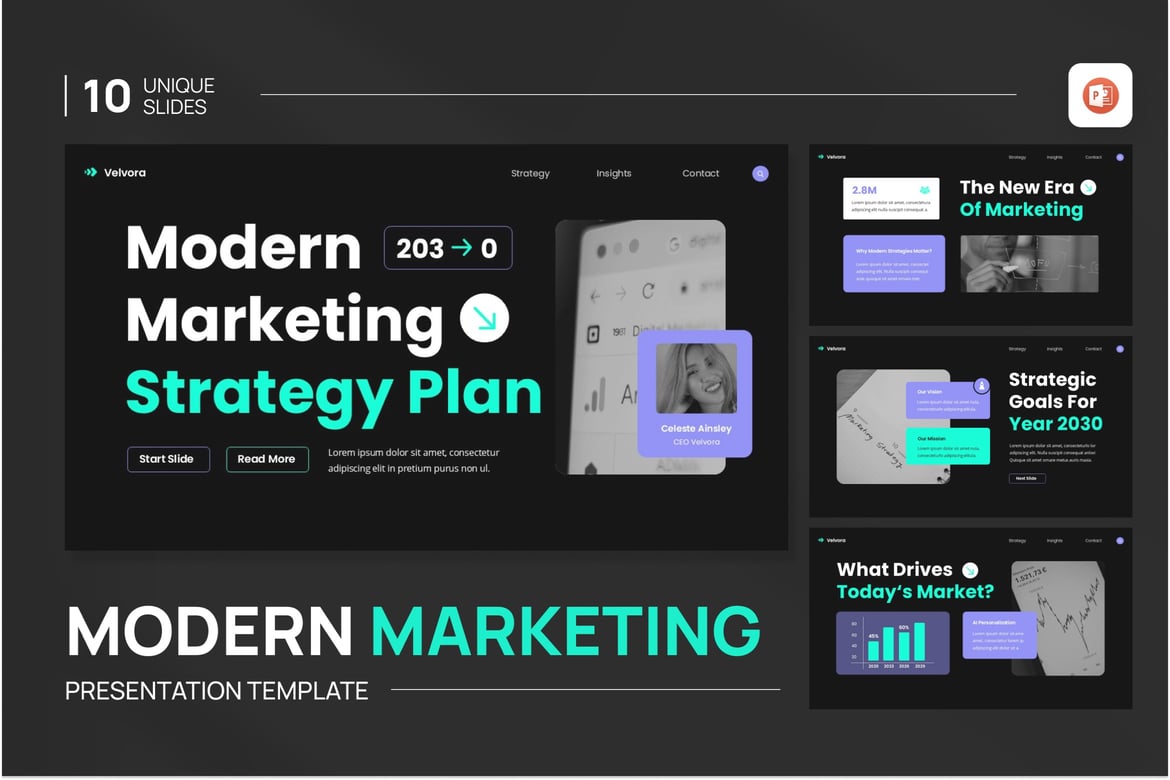 Template Presentasi Strategi Pemasaran Modern PowerPoint