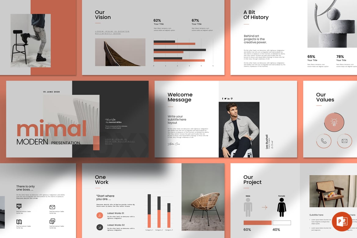 Template PowerPoint Minimalis Modern untuk Presentasi Profesional