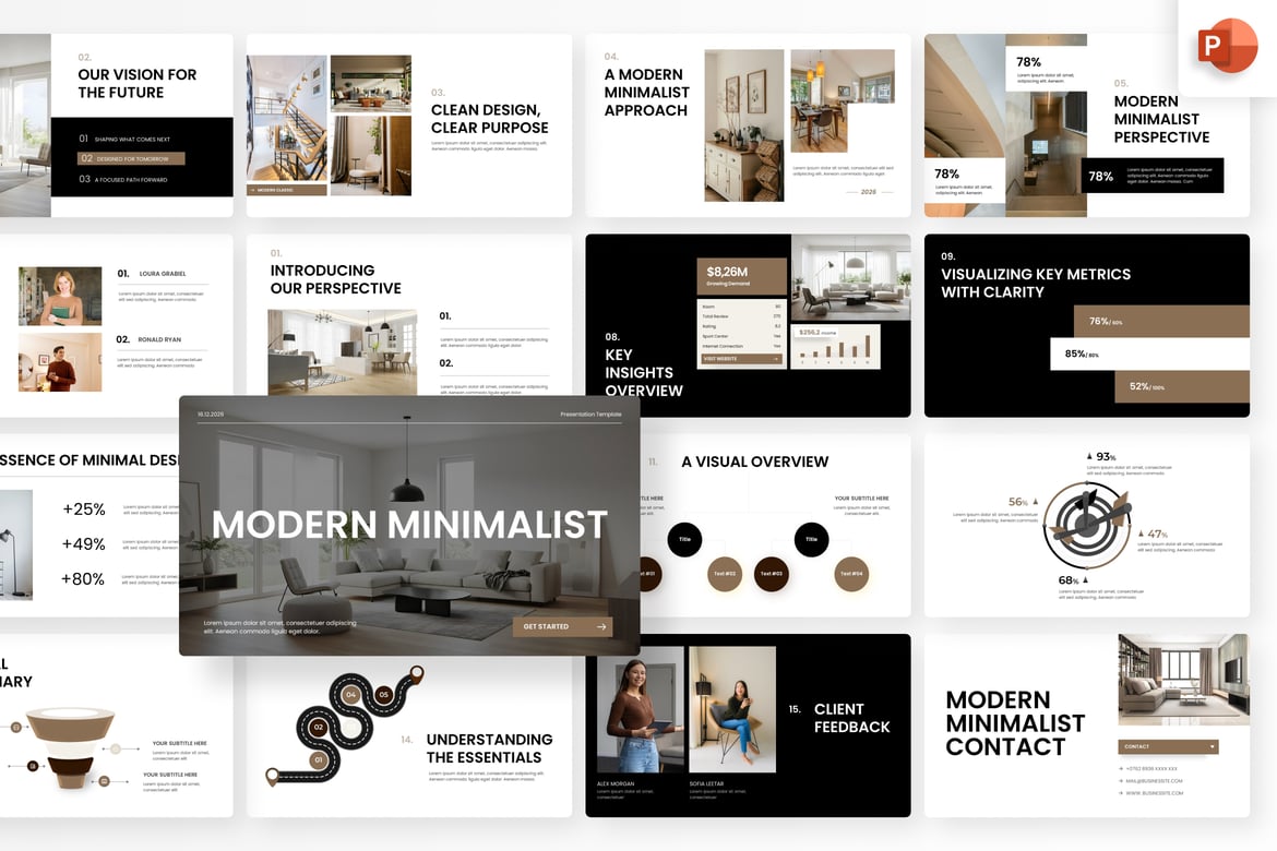 Template Presentasi PowerPoint Minimalis Modern yang Elegan