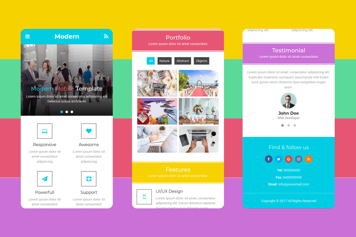 Template Mobile Modern dan Serbaguna untuk Semua Kebutuhan Anda