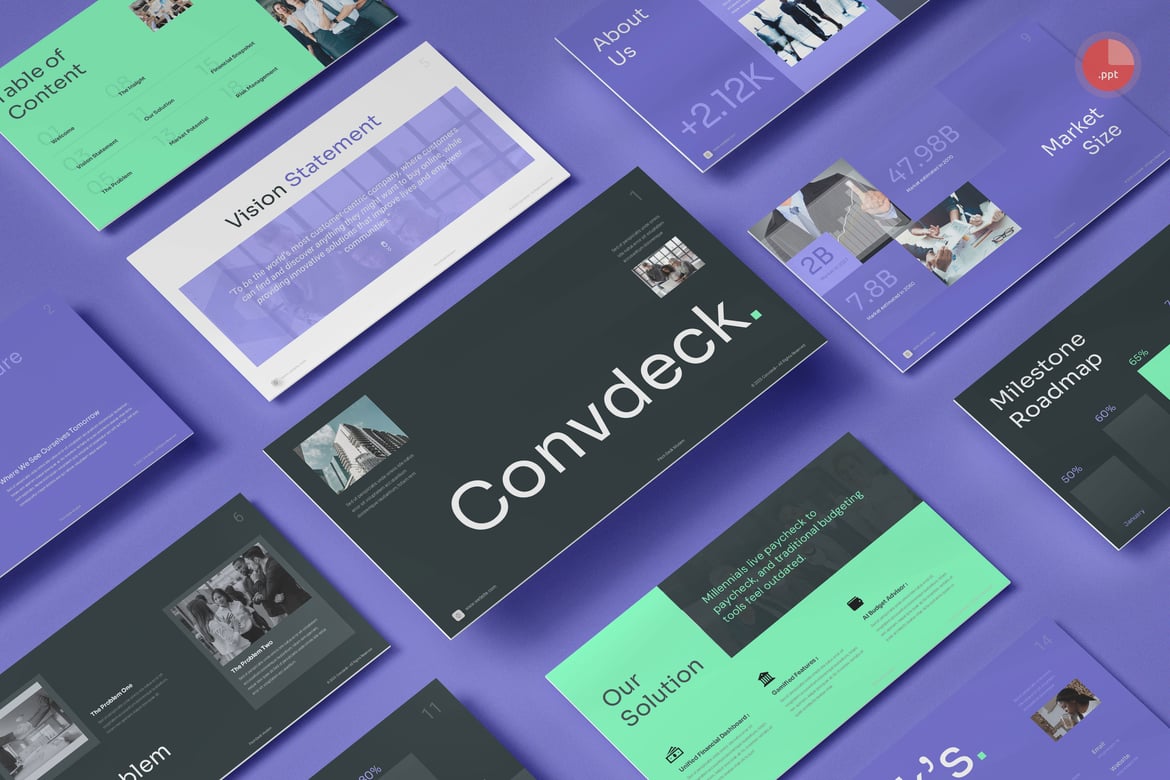 Template Presentasi Pitch Deck Modern untuk PowerPoint