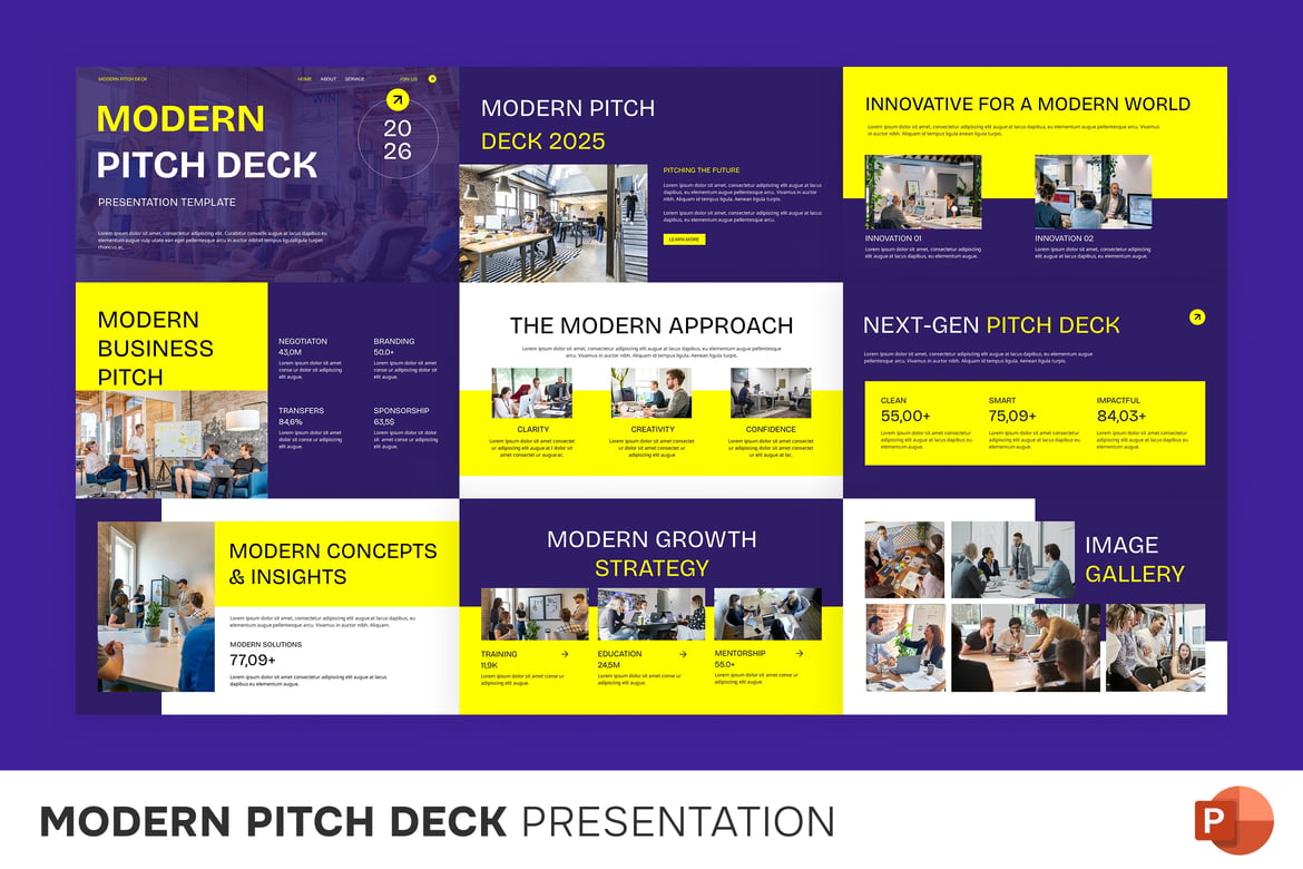 Template Presentasi Pitch Deck Modern untuk Startup dan Pebisnis