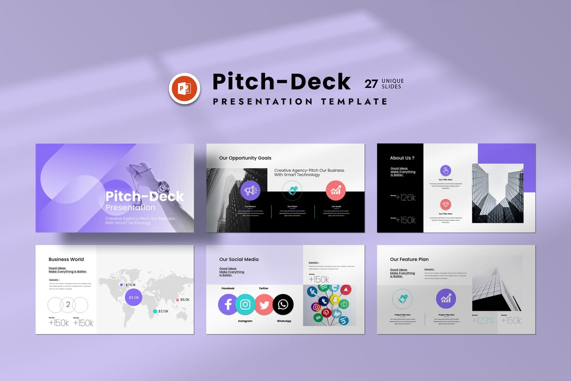Template PowerPoint Pitch-Deck Modern untuk Presentasi Menarik