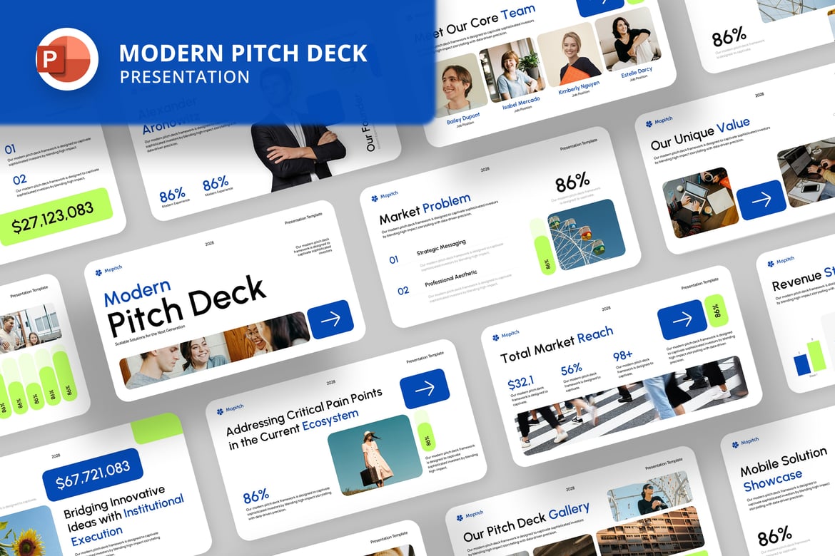 Template Presentasi Pitch Deck Modern yang Profesional