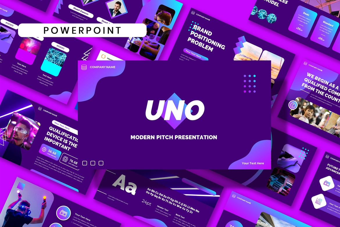 Template Presentasi Identitas Pitch Modern untuk PowerPoint