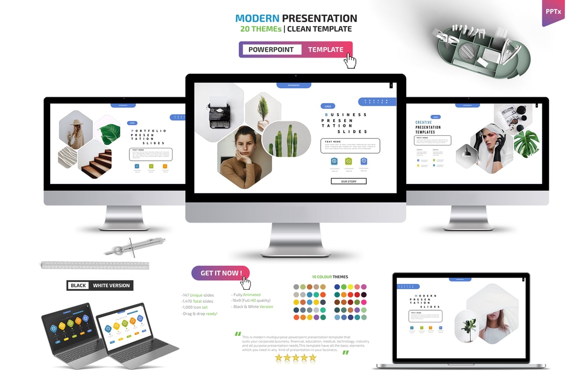 Template PowerPoint Presentasi Modern dan Menarik