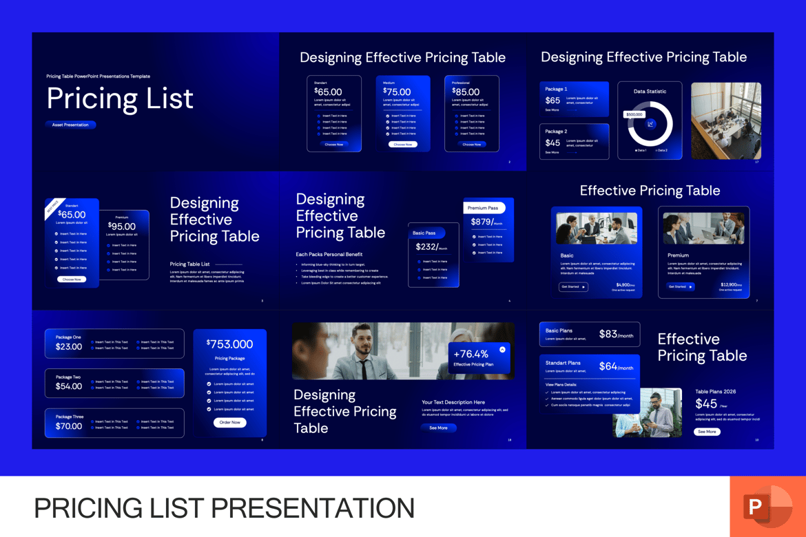 Template Presentasi Daftar Harga Modern untuk PowerPoint