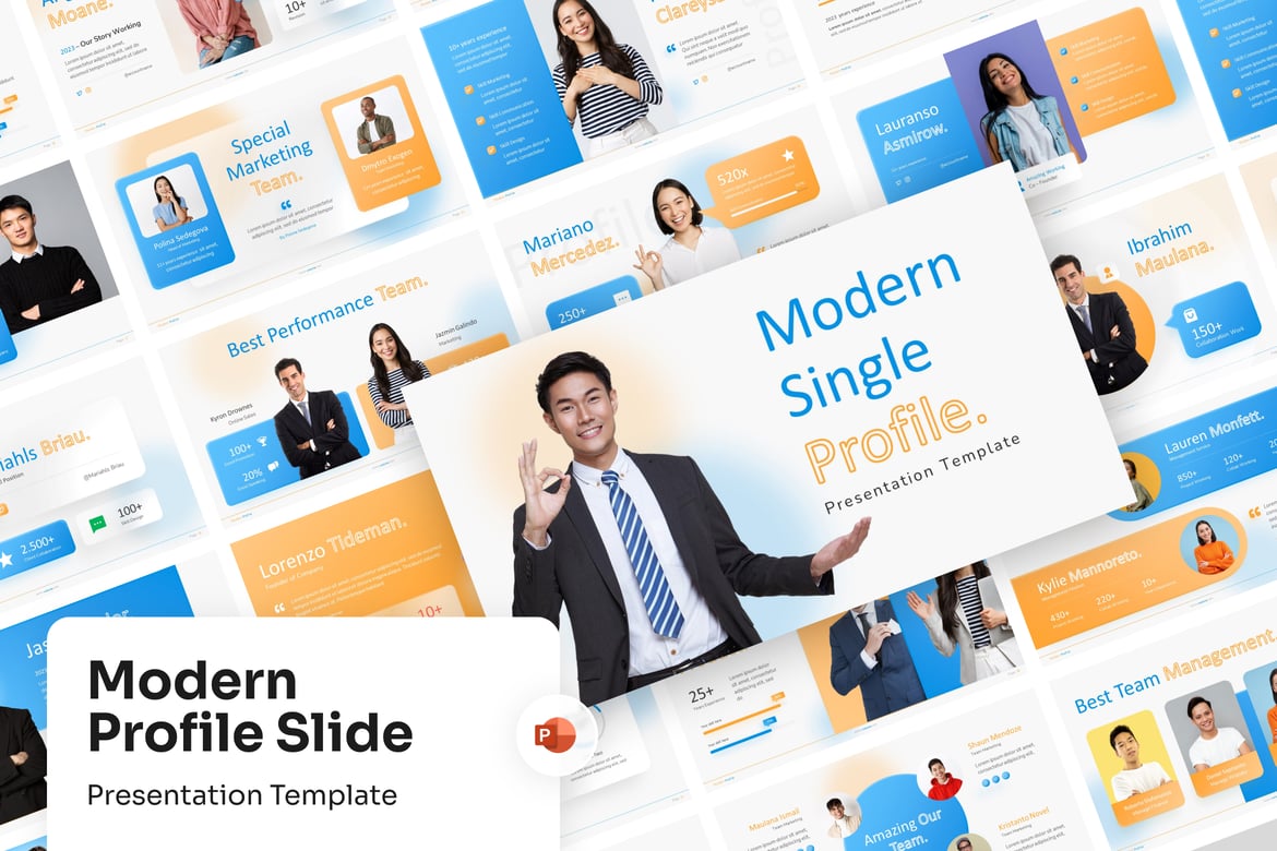 Template Presentasi Profil Modern untuk PowerPoint