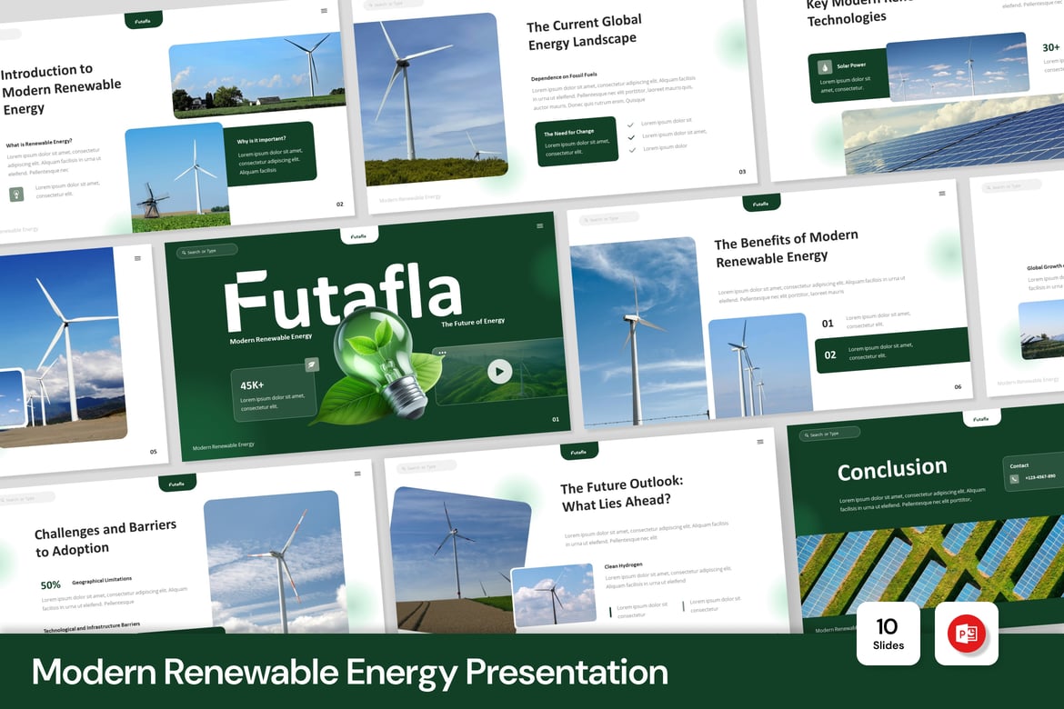 Template Presentasi Energi Terbarukan Modern