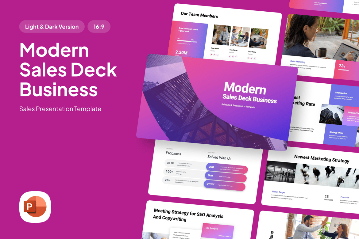 Template PowerPoint Presentasi Bisnis Modern untuk Penjualan