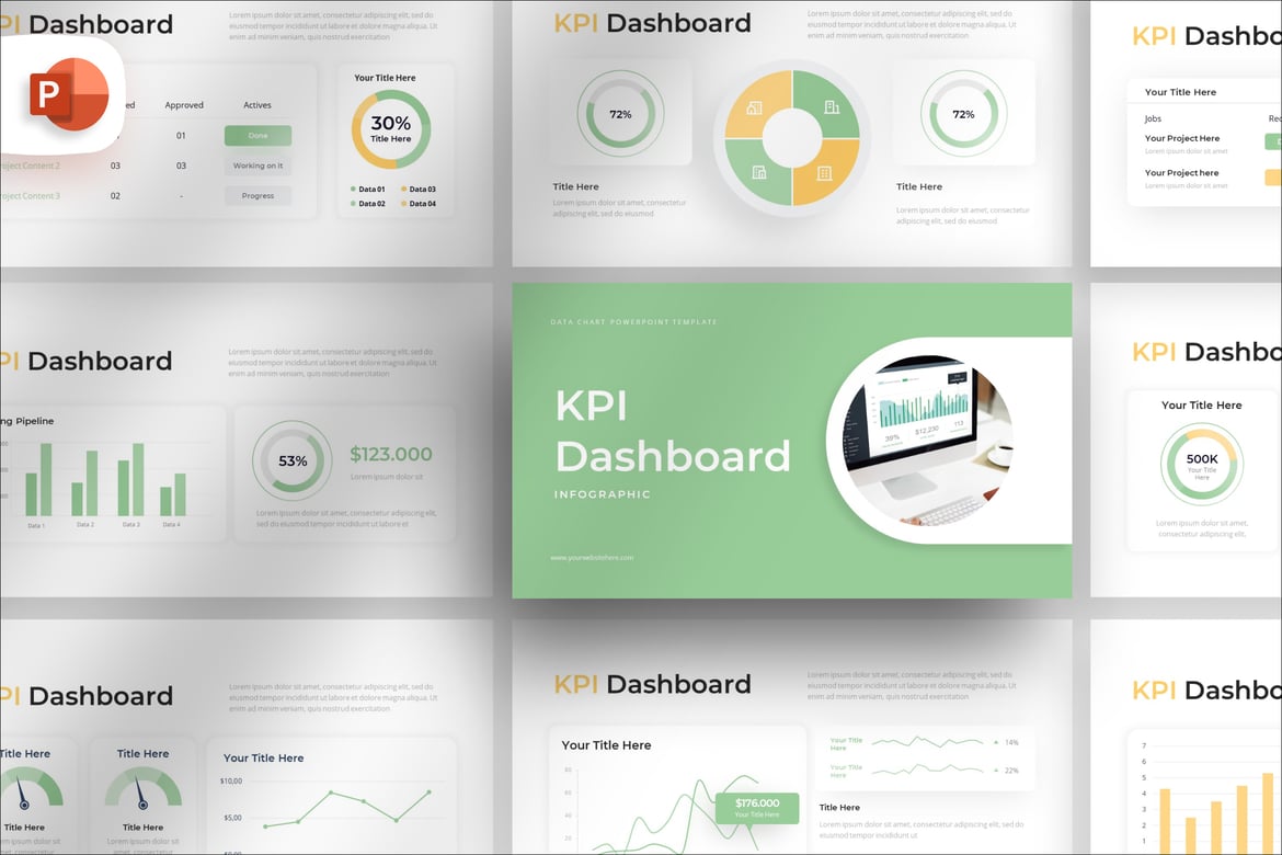 Template PowerPoint Dashboard KPI Modern dan Menarik