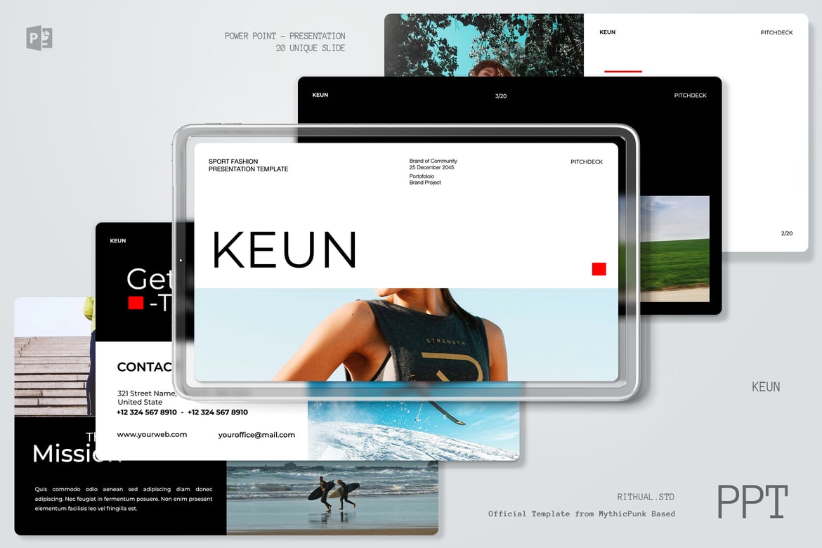 Template Presentasi Fashion Olahraga Modern - Keun