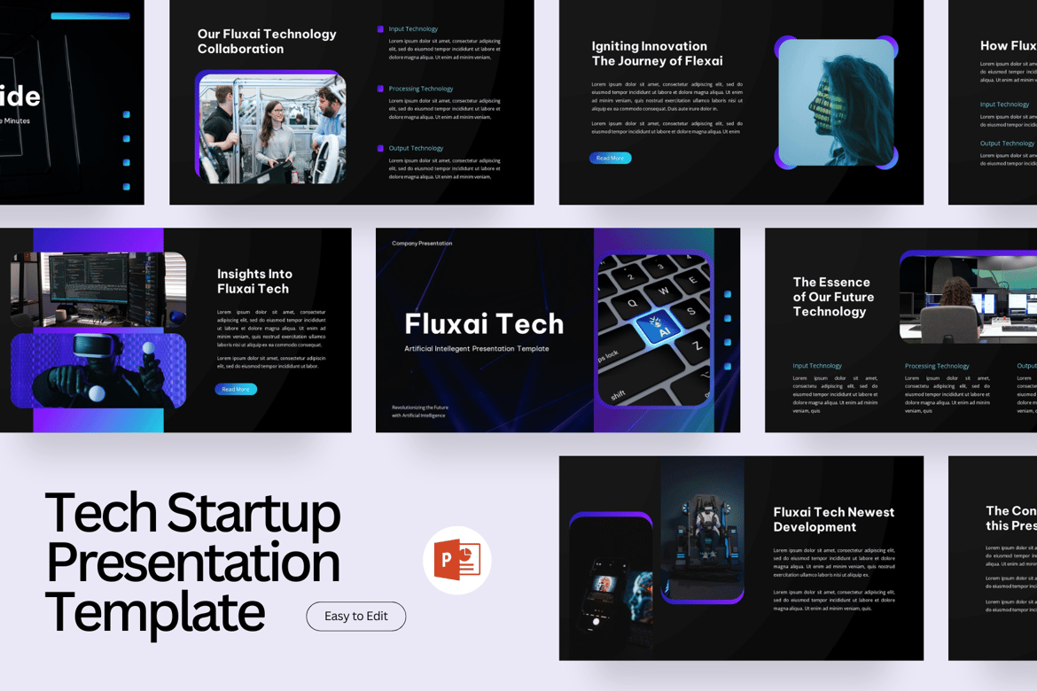 Template Presentasi PowerPoint Startup Modern yang Menarik