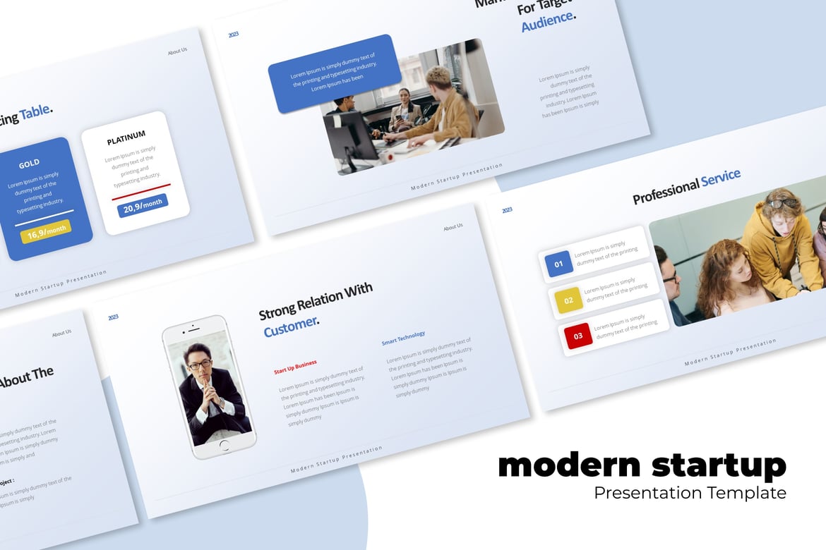 Template Presentasi Powerpoint Modern untuk Startup