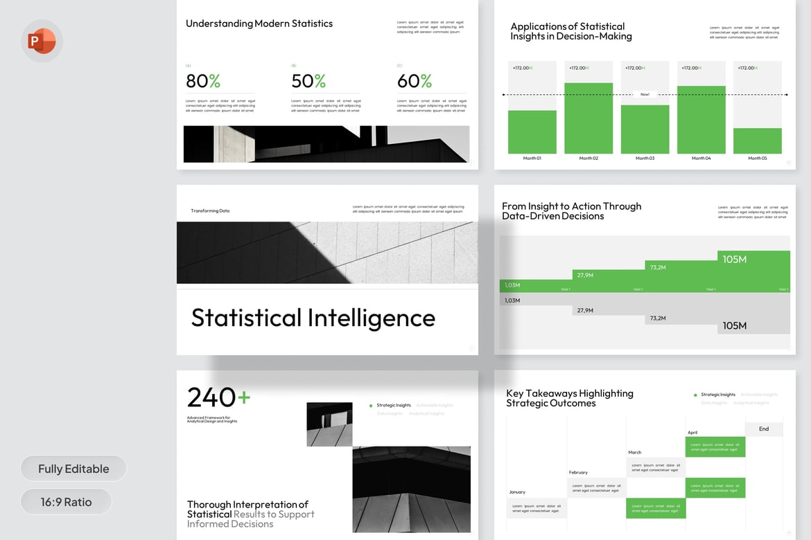 Template Presentasi PowerPoint Analisis Statistik Modern