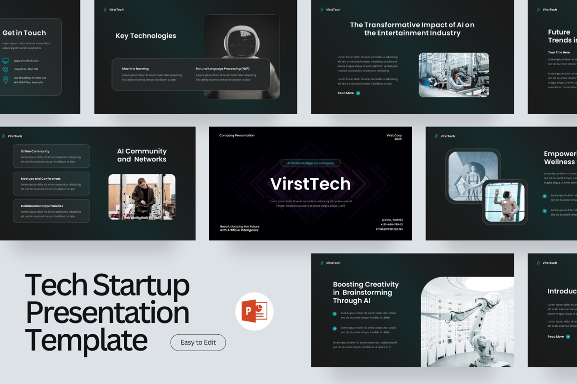 Template Presentasi PowerPoint Modern untuk Perusahaan Teknologi