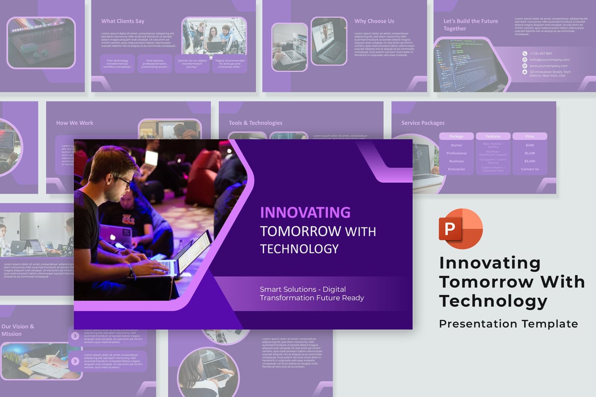 Template Presentasi PowerPoint Teknologi Modern yang Menarik