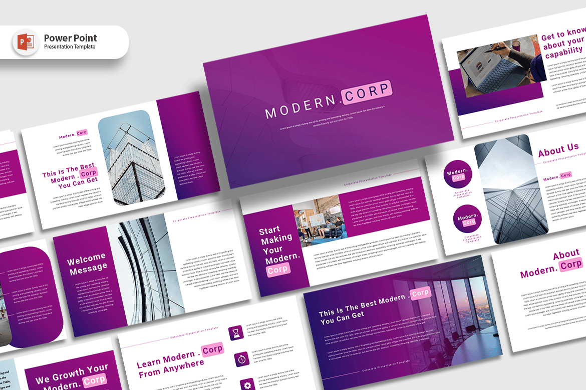 Template PowerPoint Modern.Corp yang Siap Pakai