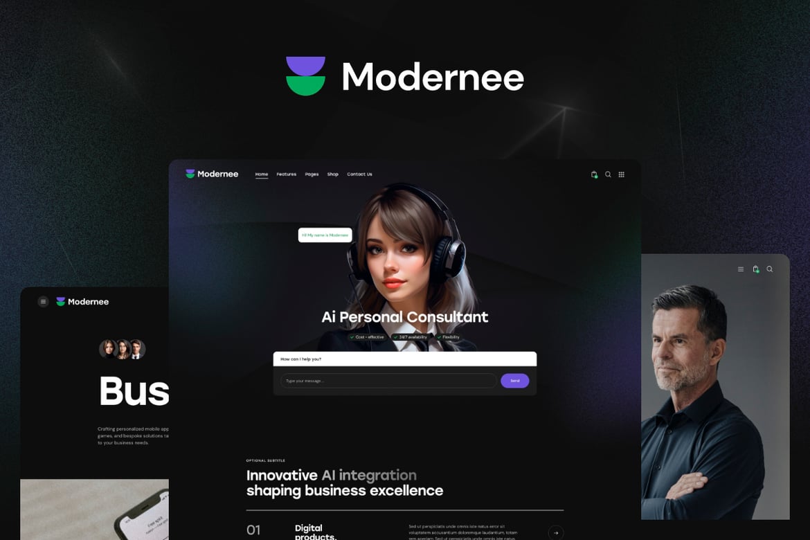 Modernee: Tema WordPress Modern untuk Agensi Kreatif dan Studio Web