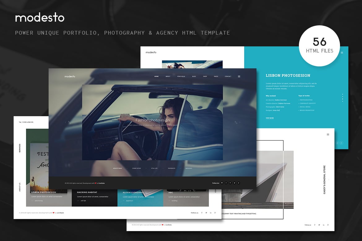 Modesto - Template Website HTML untuk Portofolio dan Fotografi yang Kreatif
