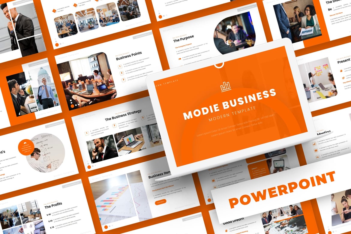 Template PowerPoint Modie Business - Solusi Presentasi Profesional