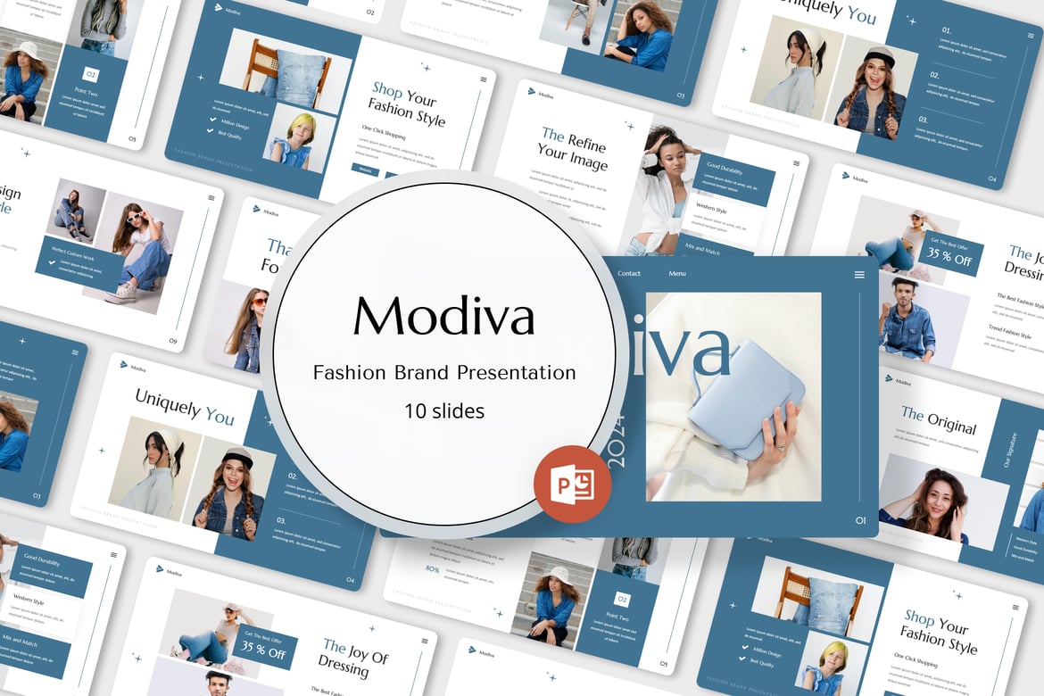Modiva - Template PowerPoint Fashion yang Menawan