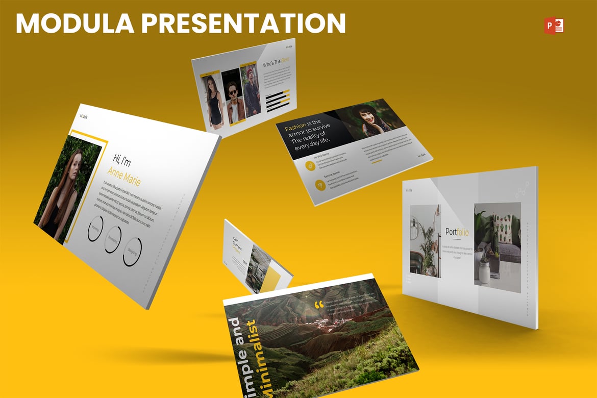 Modula - Template Presentasi PowerPoint Kreatif dan Minimalis